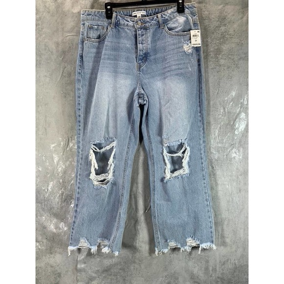 And Now This Denim - And Now This Women's Pryer Distressed Raw-Hem Denim Jeans SZ 31